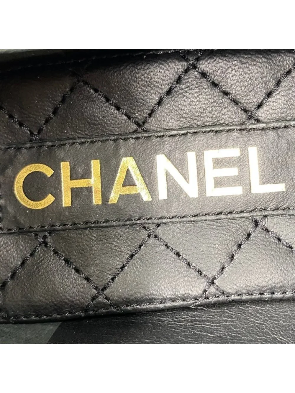 Chanel Ballerina Pearl Anklet CC Logo Flat Pumps 36 Black